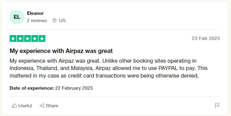 Airpaz customer reviews