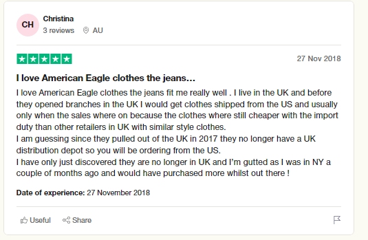 american eagle customer review
