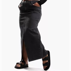 ASOS Design Curve Denim Midi Skirt