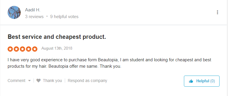 beautopia customer review 2