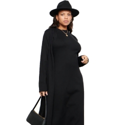 Black Morocco Midi Knitted Dress