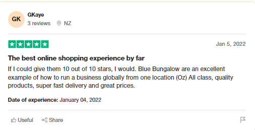blue bungalow customer review