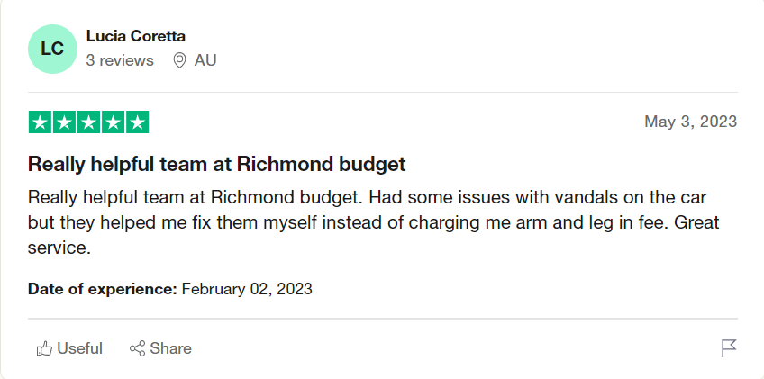 Budget Australia Customer Review