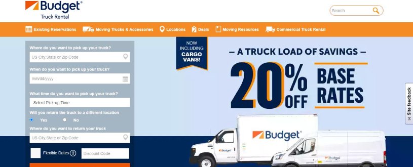 budget truck rental promo code