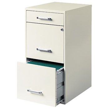 3-Drawer Filing Cabinet Steel Off-White – Hirsh