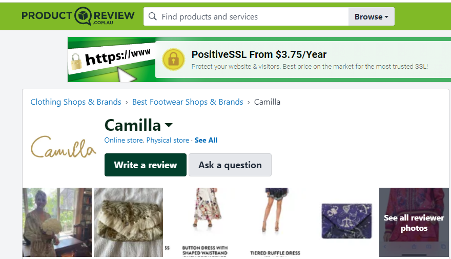 camilla customer review