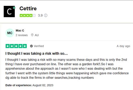 cettire customer review