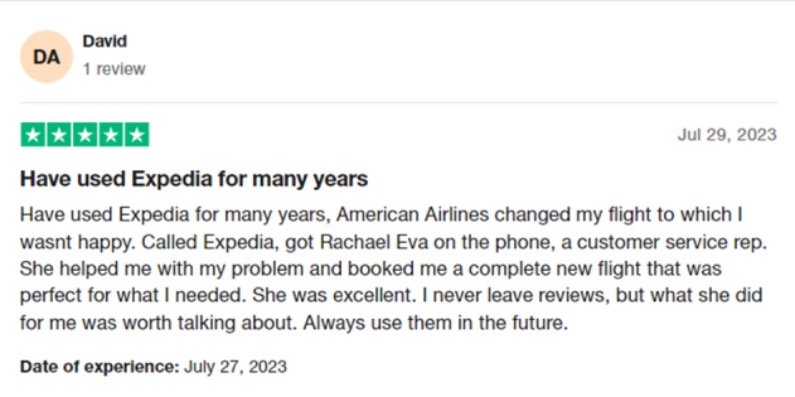 Expedia customer review
