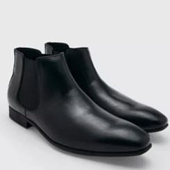 Faux Leather Chelsea Boot - Black Color