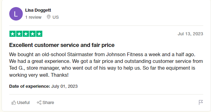 johnson fitness customer review