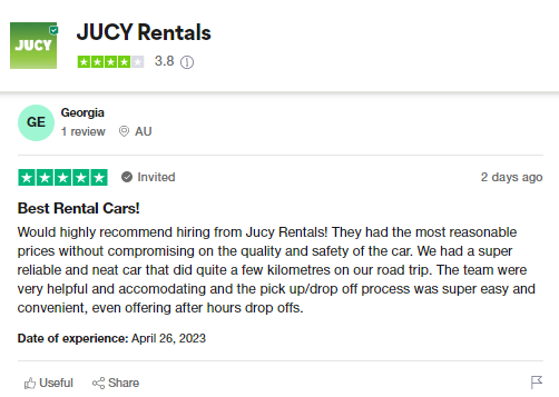 Jucy customer reviews