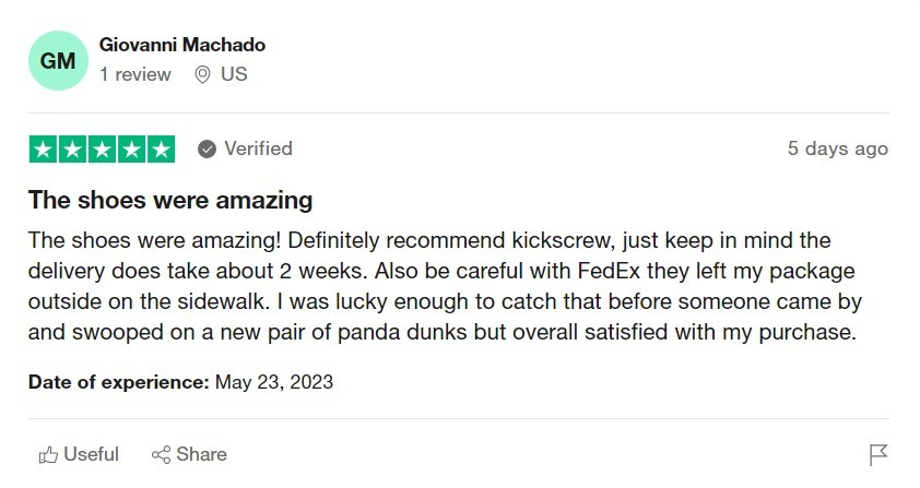 kickscrew customer review