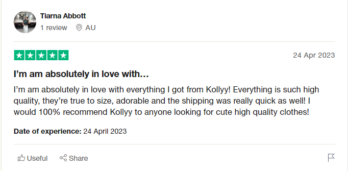 Kolly customer review