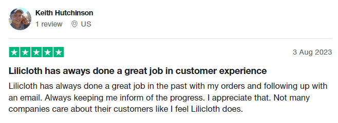 lilicloth customer review
