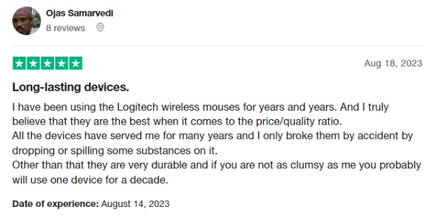 Logitech customer review