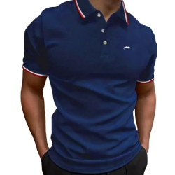 Men's Casual Comfy Custom Fit Tipped Cuffs Polo Shirt
