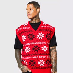 Merry Christmas Fairisle Knitted Vest