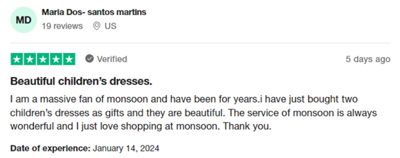 monsoon customer review