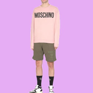 Cettire - Moschino Logo Printed Long-Sleeved Sweatshirt