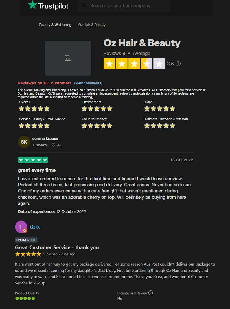 oz hair customer reviews