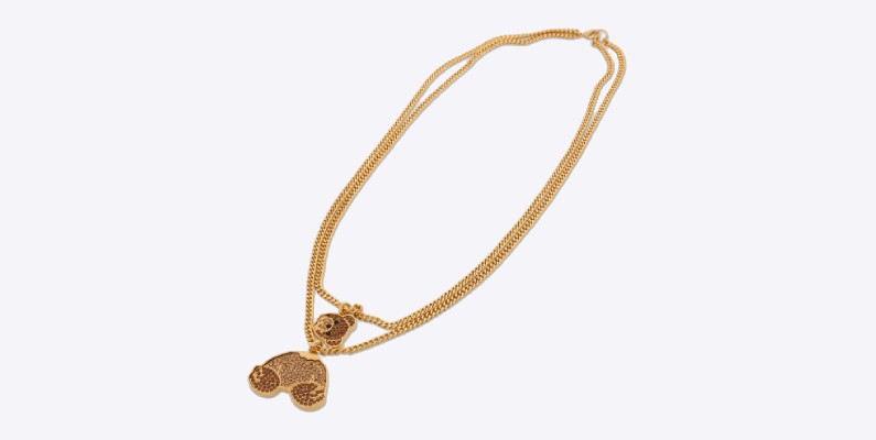 PALM ANGELS Bear Necklace in Gold