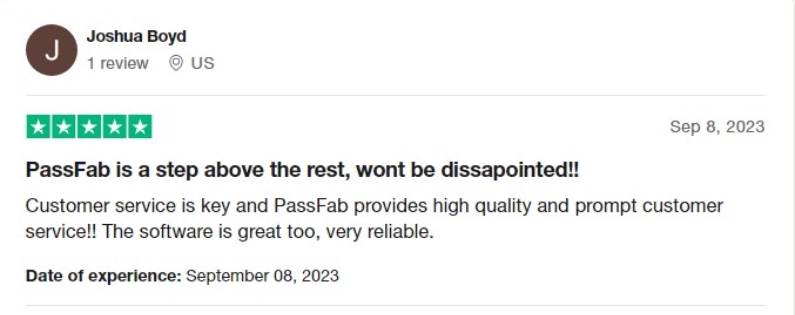 PassFab customer review