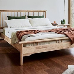 Rome Double Size Bed Frame | Natural Hardwood