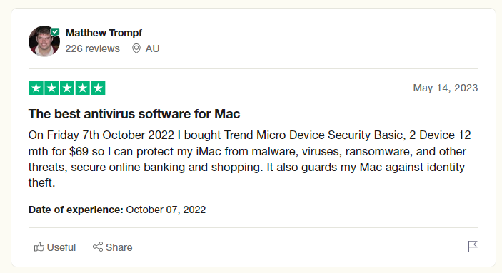 trend micro customer review