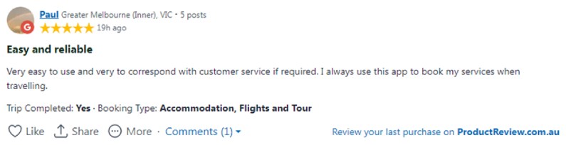 Trip.com customer review