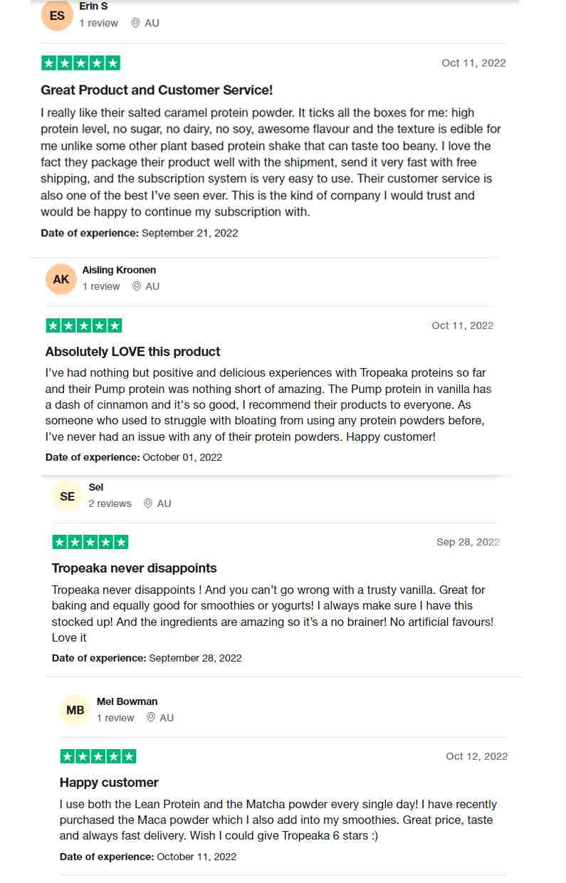 tropeaka customer reviews