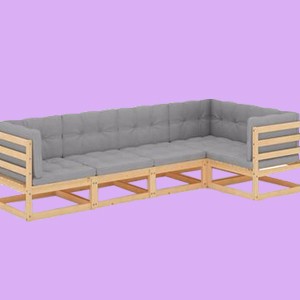 VidaXL Sofa Reviews - VidaXL 5 Piece Garden Lounge Set with Cushions and Solid Pinewood
