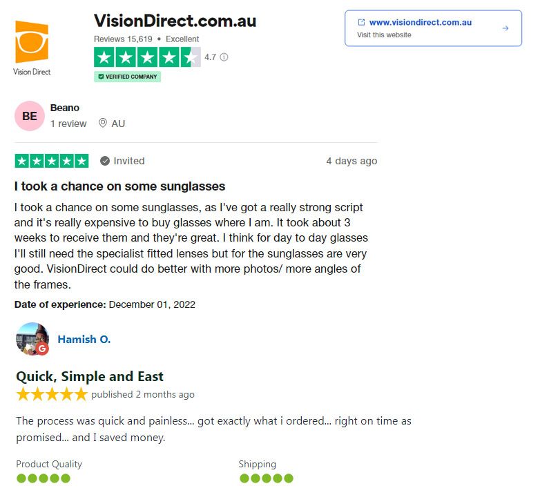 vision direct customer reviews