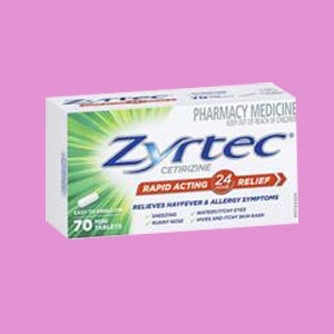 chemist warehouse - Zyrtec Rapid Acting Antihistamine Allergy & Hayfever Mini Tablets 70 Pack
